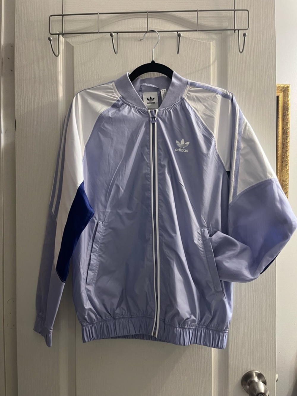 adidas Lavender and White Trefoil Track Jacket